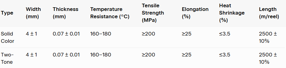 Technical Specifications (PE Low-Temperature Type)