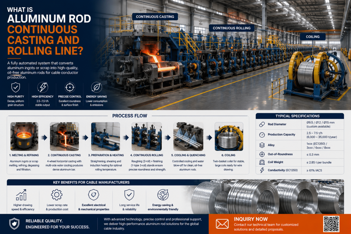 What is Aluminum Rod Continuous Casting and Rolling Line