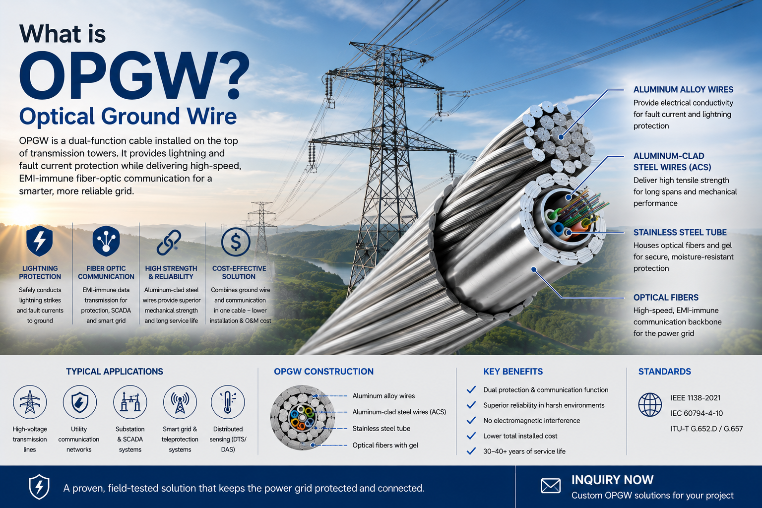 What is Optical Ground Wire (OPGW)-doingcable