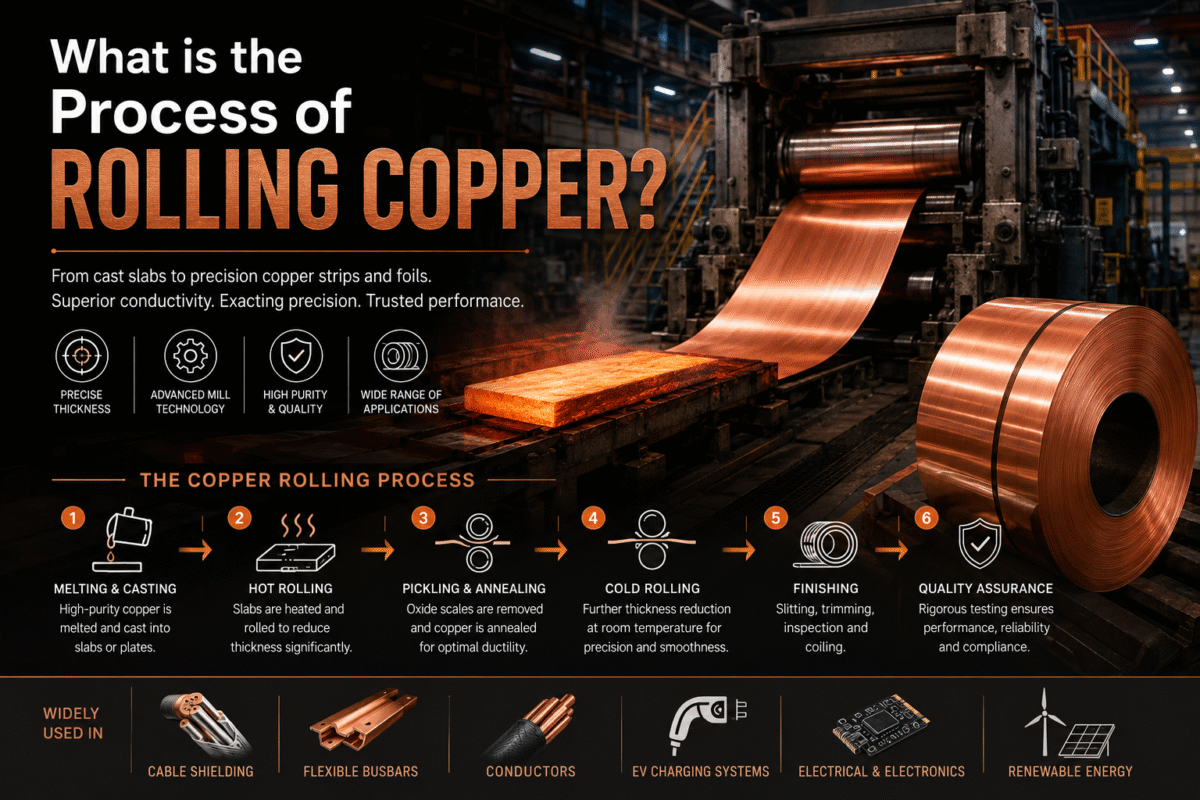 What is the process of rolling copper